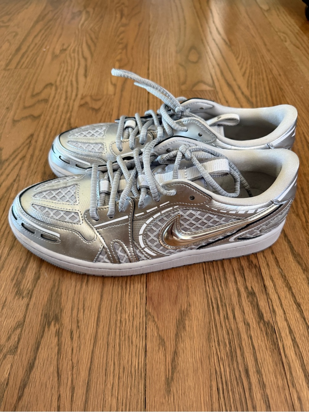 Nike Silver Air Jordan 1 Low Method Sneakers